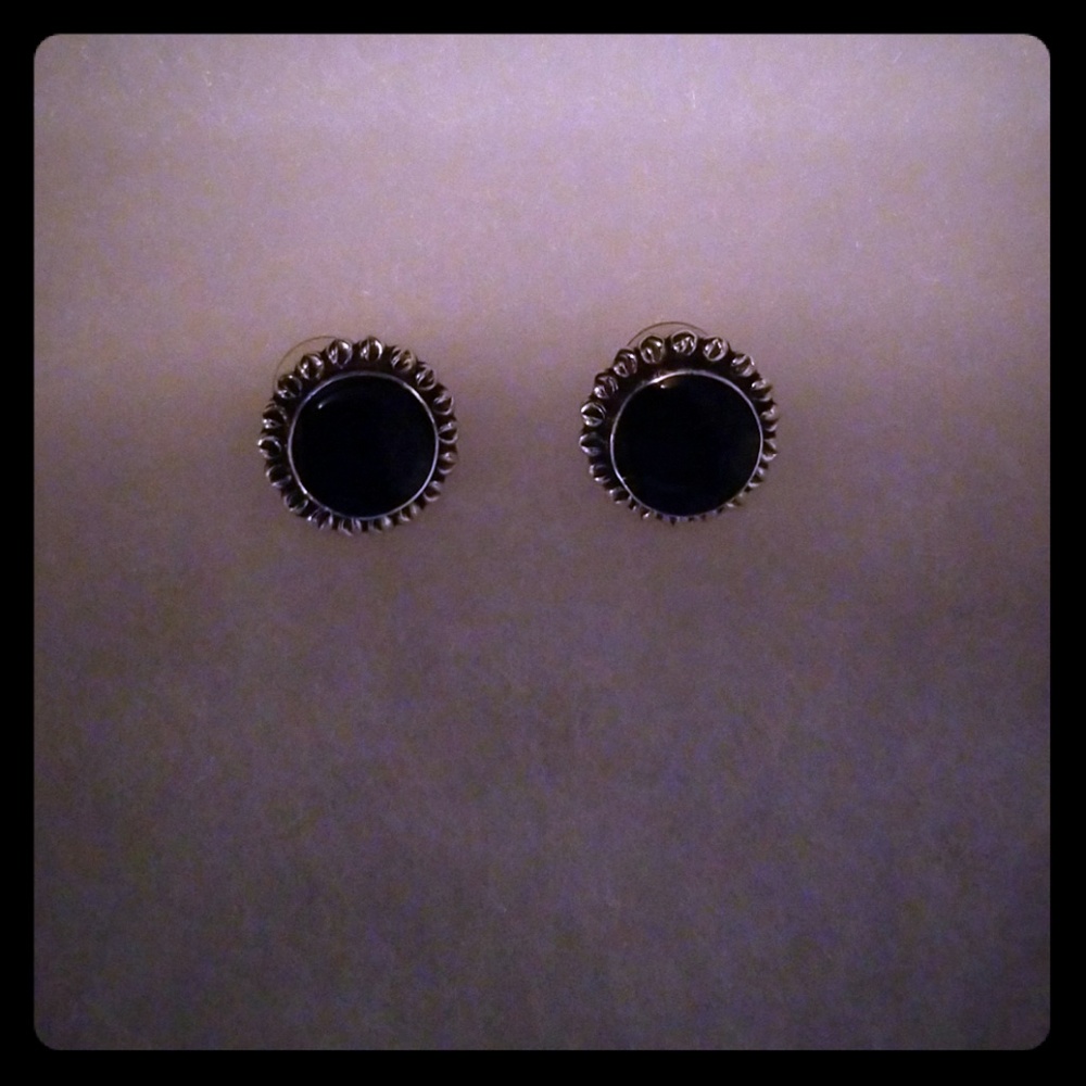 Sterling Silver Earrings with Black Onyx